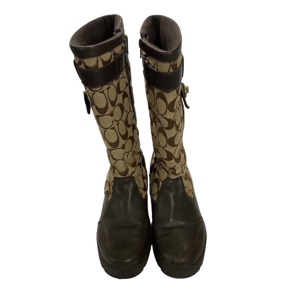 Coach Kayla Signature Print Canvas Boots - Picture 2 of 5